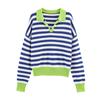 Europäischer und amerikanischer Stil, Damenbekleidung, modisches und vielseitiges Temperament gestreiftes POLO-Shirt 5536068 104