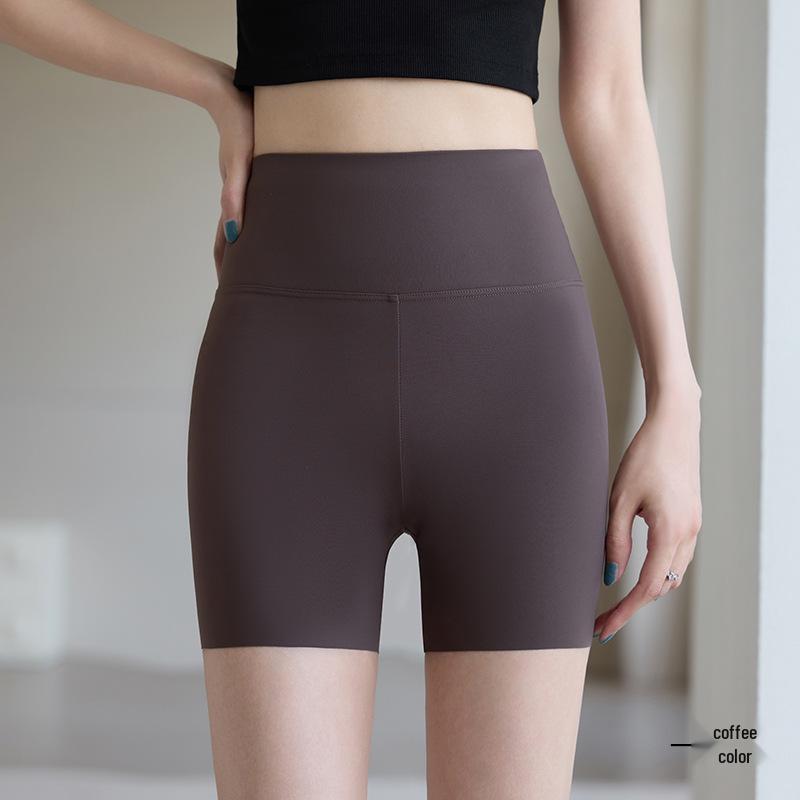 Women's High-Waisted Seamless Tummy Control Yoga Leggings - Grey Shark Summer Safety Pants, Anti-Exposure, Thin Outerwear