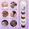 Aurora Mirror Nail Art Set: 6 Color Powder & Blending Sponge