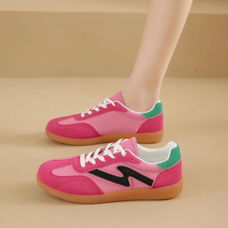 Fashion Trendy Fashion Ethical Shoes Contrast Color Niche Casual Sneakers Flat Non-slip Shoes Women Zapatos Mujer Comfortable Super Soft