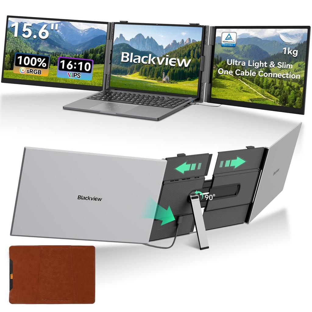 Blackview DCM8 Pro 15.6" Dual Portable Monitor Ultra-Thin 4.6mm, 1.2kg, TÜV Low Blue Light