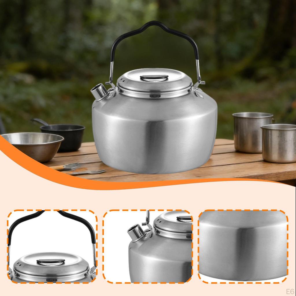 Camping Kettle Tea Coffee Pot Quick Heat Lightweight Teapot Water for Road Trip Picnic