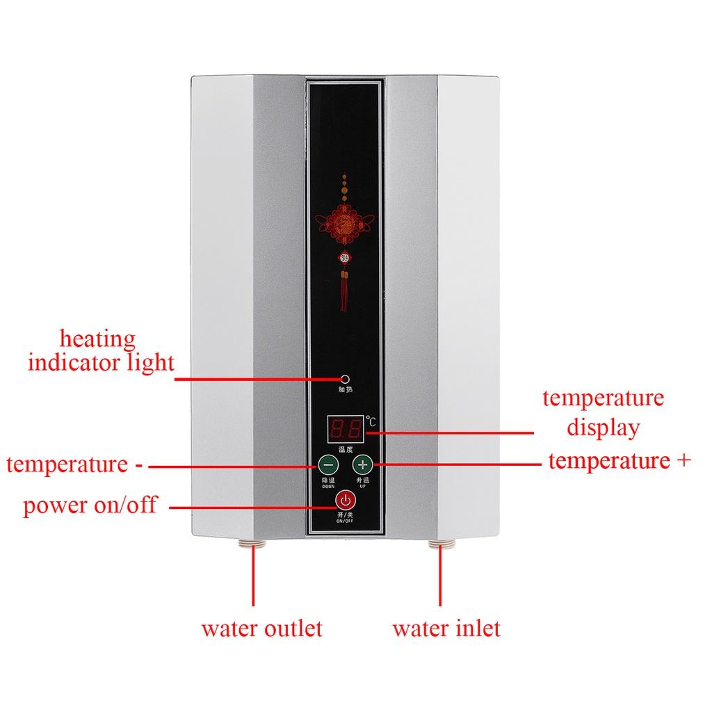 IPX4 5500W Instant Electric Water Heater 220V 50Hz 7 Levels Temperature Adjustment Tankless Shower Head Hot Water System