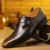 Britain Trend New Gentleman Pointed Black Brown Business Casual Shoes For Men Monk Strap Loafers Formal Wedding Dress Footwear