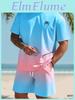 Mens Style Hawaiian Tshirt Beach Pants Suit Daily Casual Stylish Mens Shortsleeved Top Outdoor Vacation Mens Athletic Short