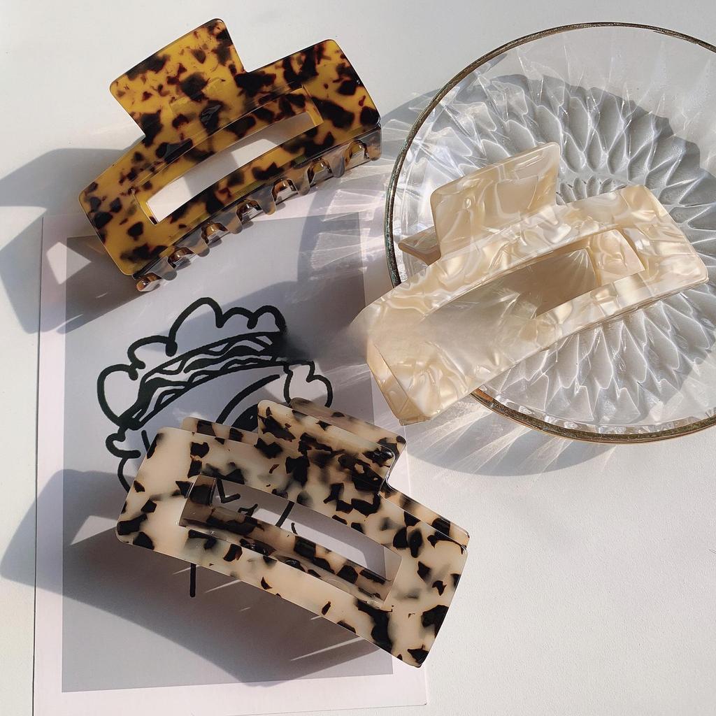 Ac de păr elegant coreean din acetat - Clip mare tip shark pentru păr mediu spre lung