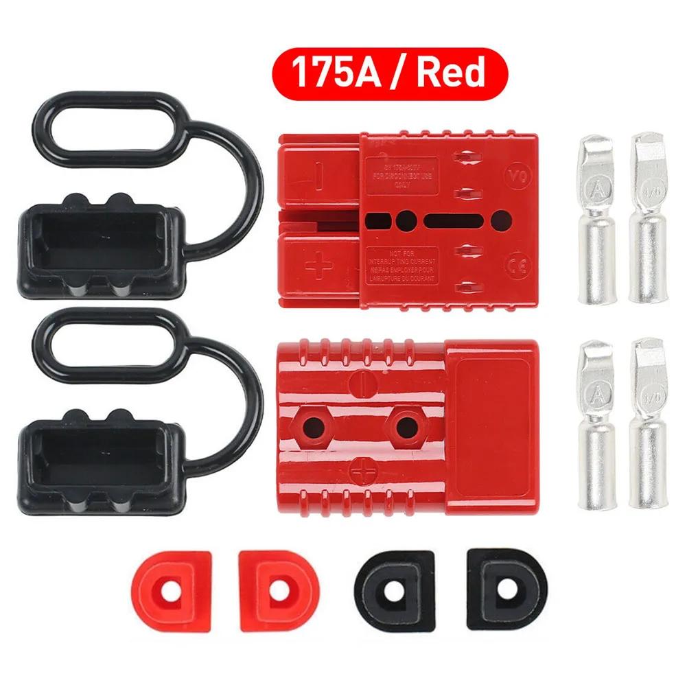 2PCS Genderless Cable Terminal Connectors with Protective Covers 175A 600V UL94 V0 Rated for 12V 24V Vehicle Applications