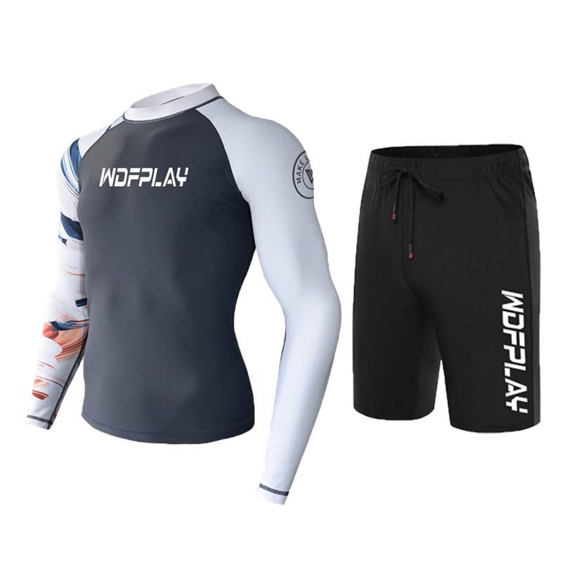 Mens UV Protection Rash Guard Set Quick-Dry Dive Suit Surfing Snorkeling Swimming Water Sports
