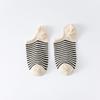 Striped Shallow-mouthed Boat Socks ~ Simple Color-blocking, No-heel, Women's Summer Thin Breathable Pure Cotton Short Socks
