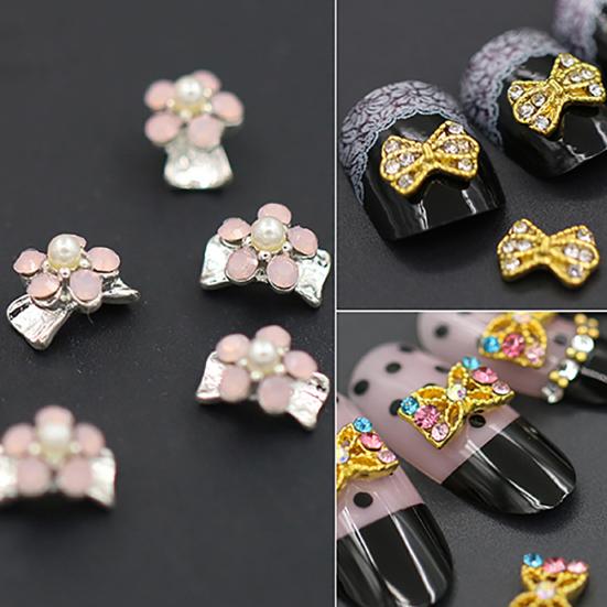 10Pcs 3D Alloy Manicure Glitters Rhinestone DIY Decorations Nail Art Tips Stickers