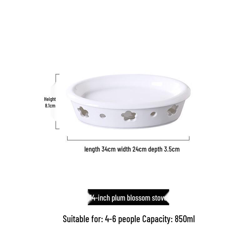 Ceramic Plum Blossom Stove Heated Serving Dish