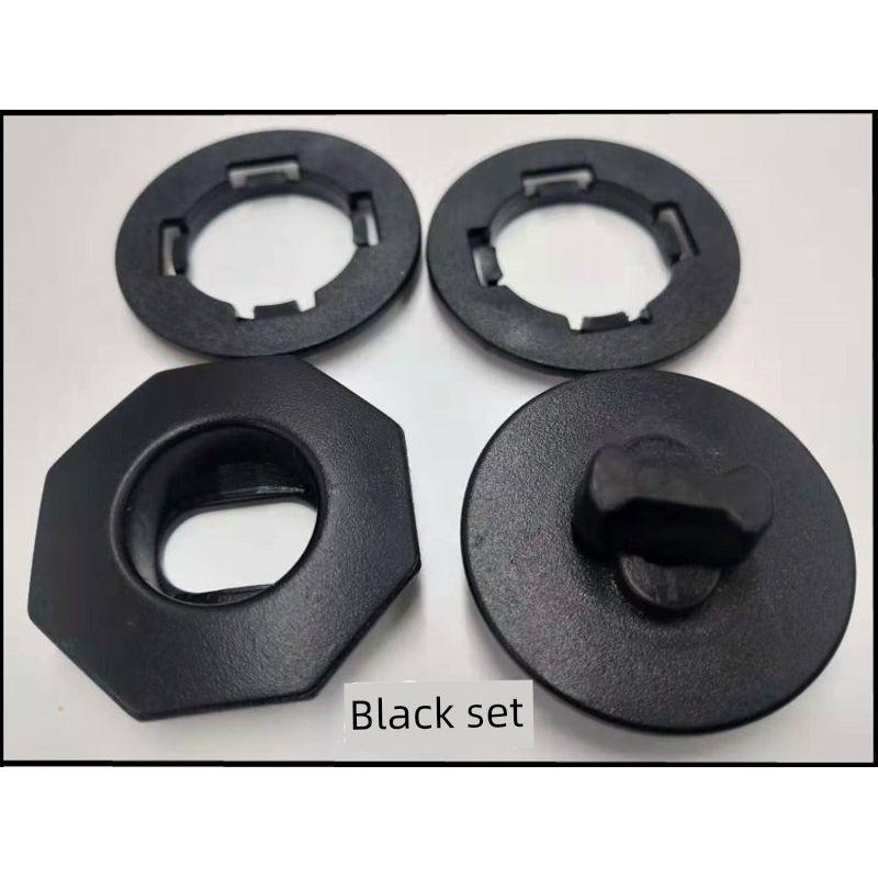 Car Floor Mat Anti-Slip Clips, Rotary Carpet Clips, Double-Layer Wire Loop Detachable Buttons, Car Floor Mat Fixing Clips Black 4 Sets + Hole Punch