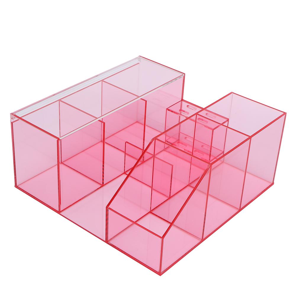 Large Capacity Eyelash Grafting Nail Art Tattoo Tool Storage Box Case Organizer (Pink Transparent)