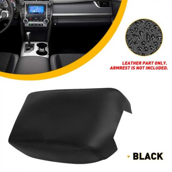 Fits For 2012-2017 Toyota Camry Black Leather Console Center Lid Armrest Cover