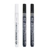 3Pcs/set White Acrylic Paint Pen for Rock Painting, Stone, Ceramic, Glass, Wood, Tire, Fabric Metal, Canvas Extra-fine Tip Black