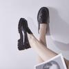 Single Shoes Women 'S New Black Platform Shoes Thick Bottom British Style Small Leather Shoes Women 'S Round Toe All -Match Women 'S Shoes