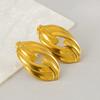 Trend 18K gold stainless steel earrings women's personality hollow stud earrings design sense earrings