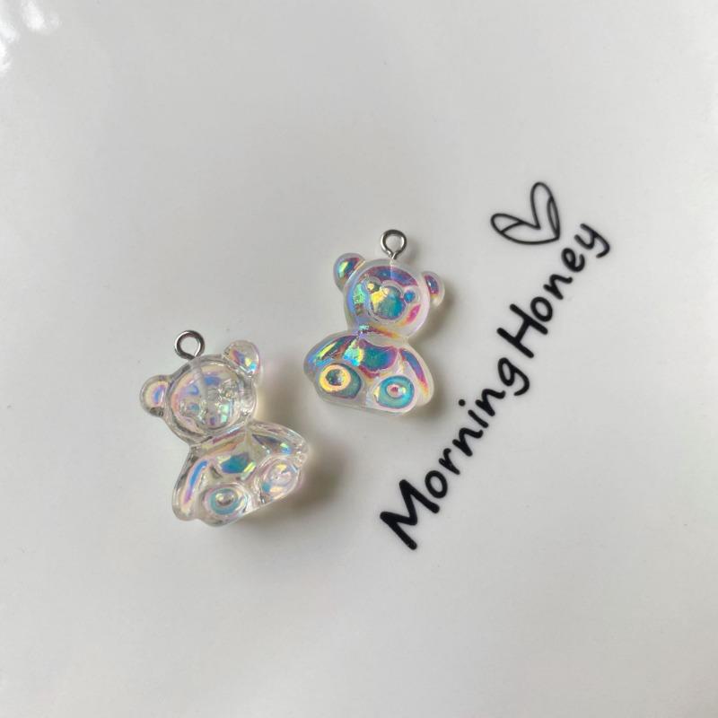 

Смола Аксессуары Мультяшный Цветной Медведь DIY Серьги Брелок Подвеска для Сумки Материал 5pcs белый