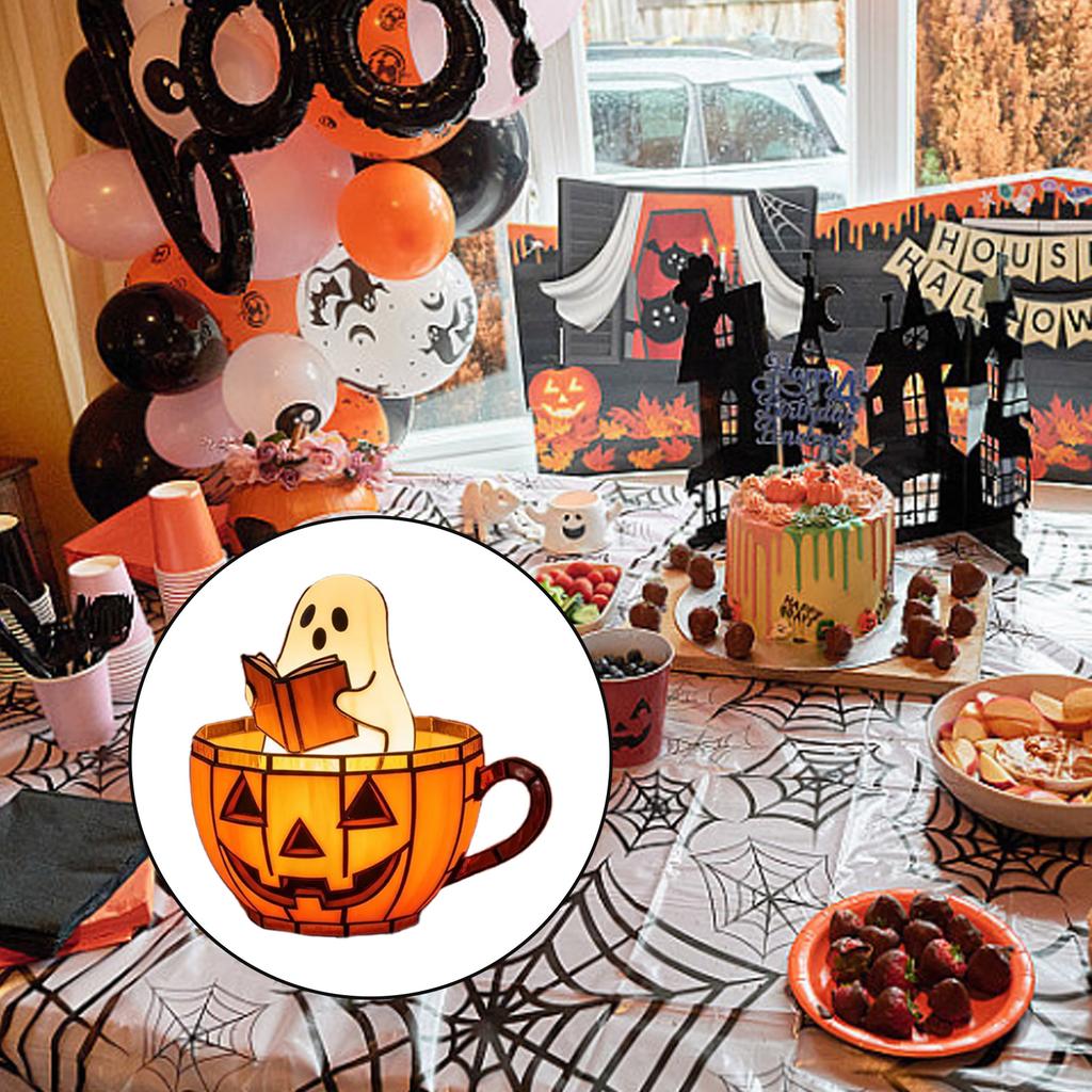 Halloween Resin Decorative Lamp For Home Party Indoor Outdoor Festival Display Hand Carved Artwork Safe Crafts
