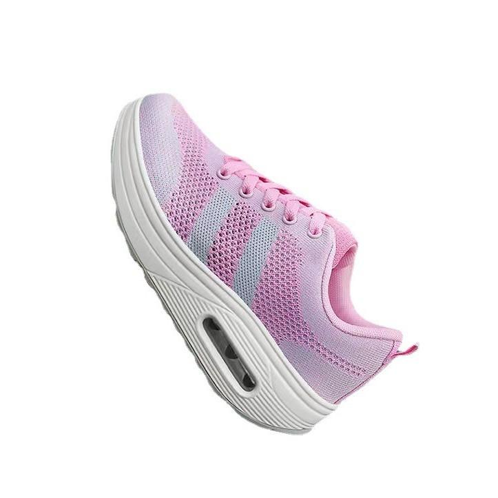 Summer casual women's shoes versatile soft sole breathable knitting heightening