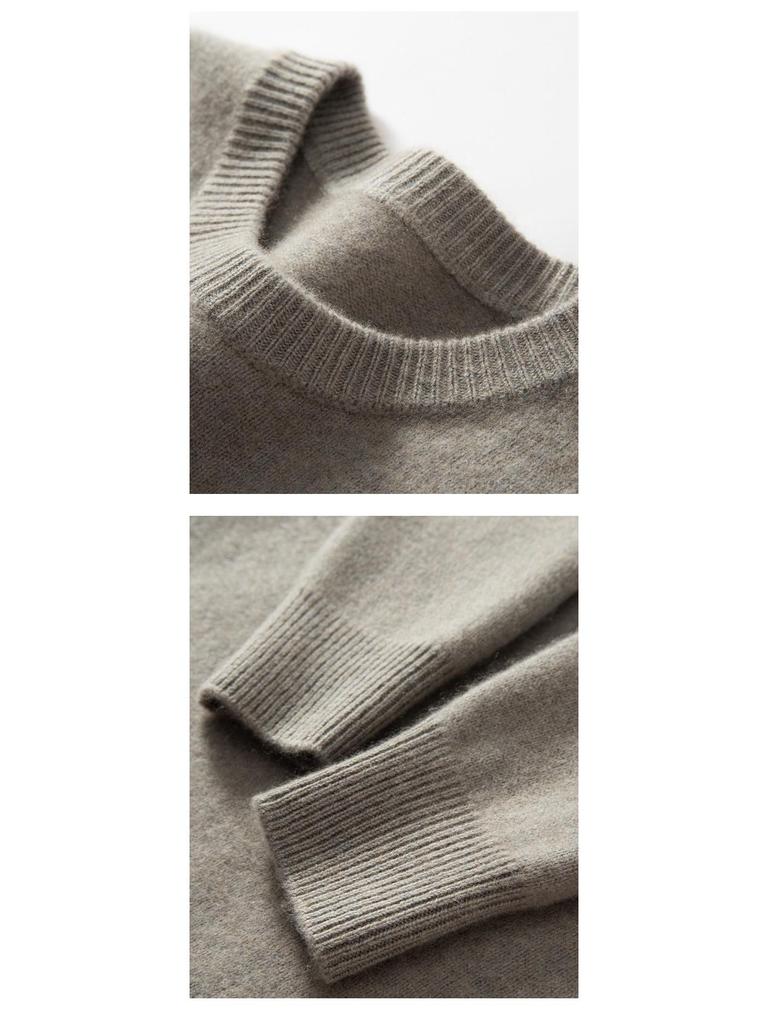 Hochwertiger Kaschmir-Strickpullover für Herren - Doppelfaden, Hoher Halbrollkragen für Herbst/Winter-Wärme