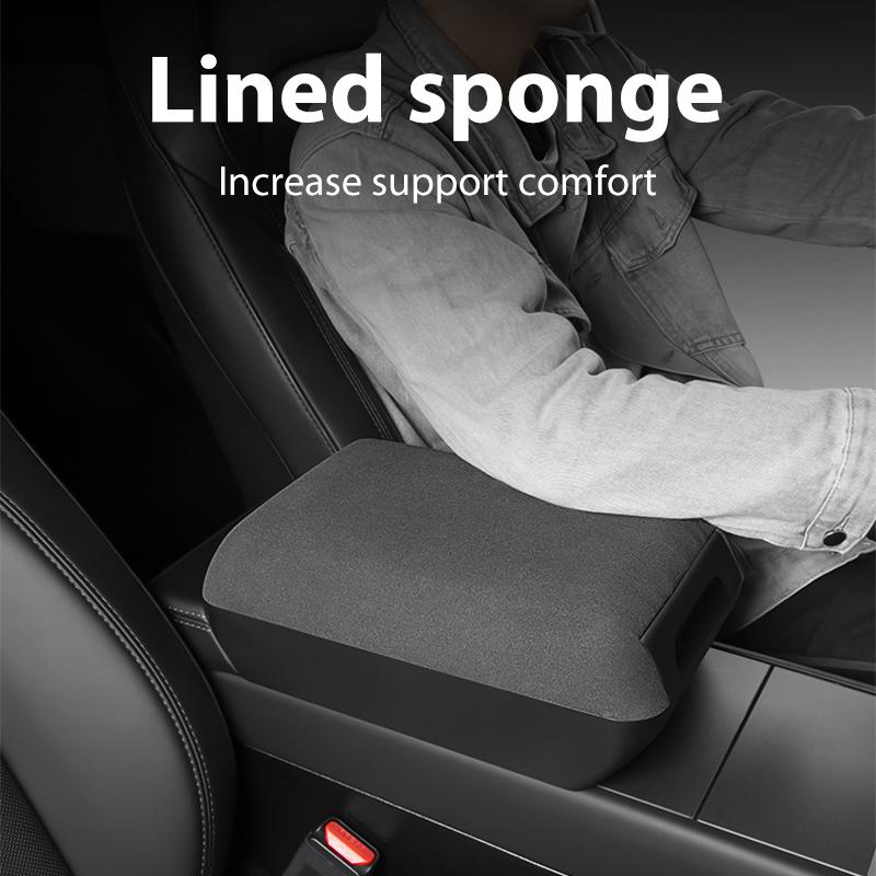 Lcars Special Car-Specific Armrest Box Suitable for the New Tesla Model Y/Yl/3 Original Armrest Box, Height-Increasing Storage Box, Suede Armrest Box