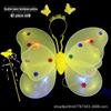 Children's Glow Angel Costume: Girl's Gauze Skirt with Flashing Wings and 20-Light Butterfly Design, 3-Piece Set.