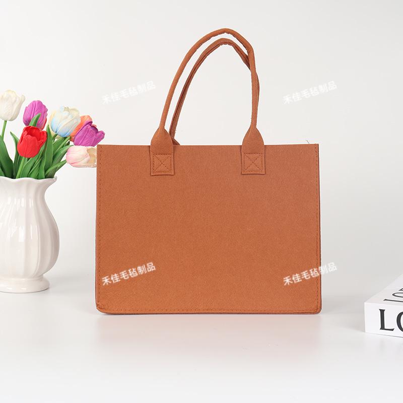 Stylish Color Block Felt Tote Bag - Large Capacity, Customizable for Gifts & Business