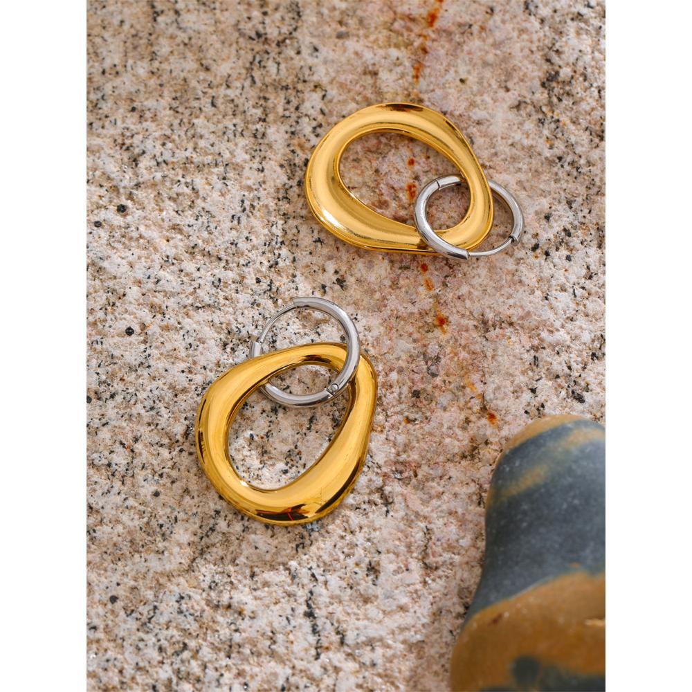 Eetit Fashion Stainless Steel Statement Drop Earrings Personalized Cast Metal High Quality Daily Ear Dangle Jewelry for Women