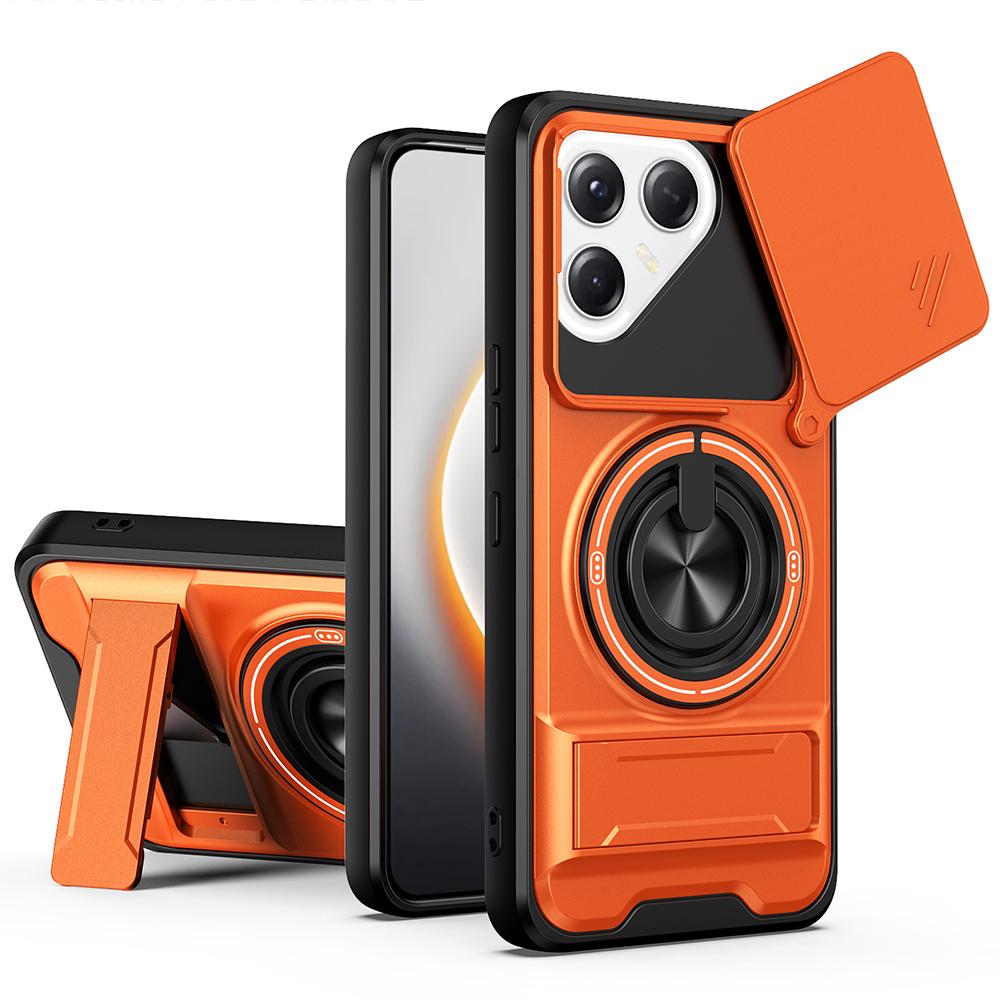KEYSION Magnetic Phone Case for TECNO POVA 7 Ultra 5G 7 Pro Slide Camera Protection Upright Kickstand Ring Shockproof Back Cover