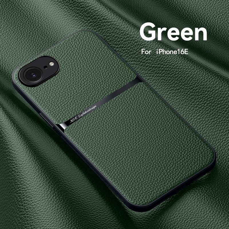 

Роскошный кожаный чехол для iPhone 16e Чехол Автомобильный магнитный держатель Чехол для телефона для iPhone 16 e iPhone16e 2025 Ударопрочный ProtectCoque For iPhone 16E