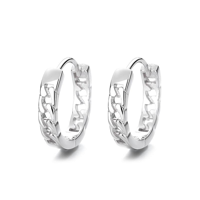 Earrings Women'S Chain Earrings Cold Wind Ear Buckles Niche Design Sense Plain Ring Personality Men'S Earrings Tide
