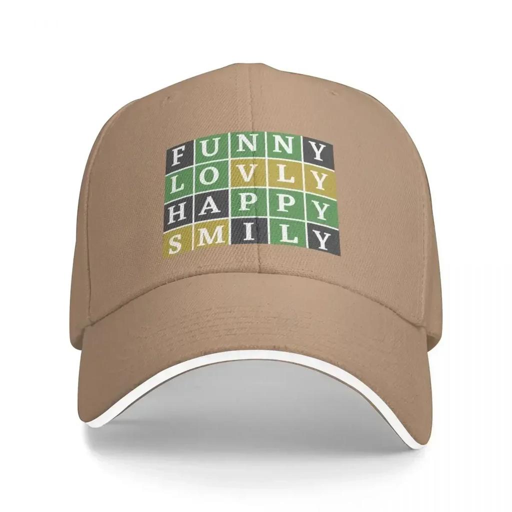 Learn happiness through Wordle Puzzle Game Enjoy Lovly Happy Smily Baseball Cap Sports Cap For Girls Unisexs