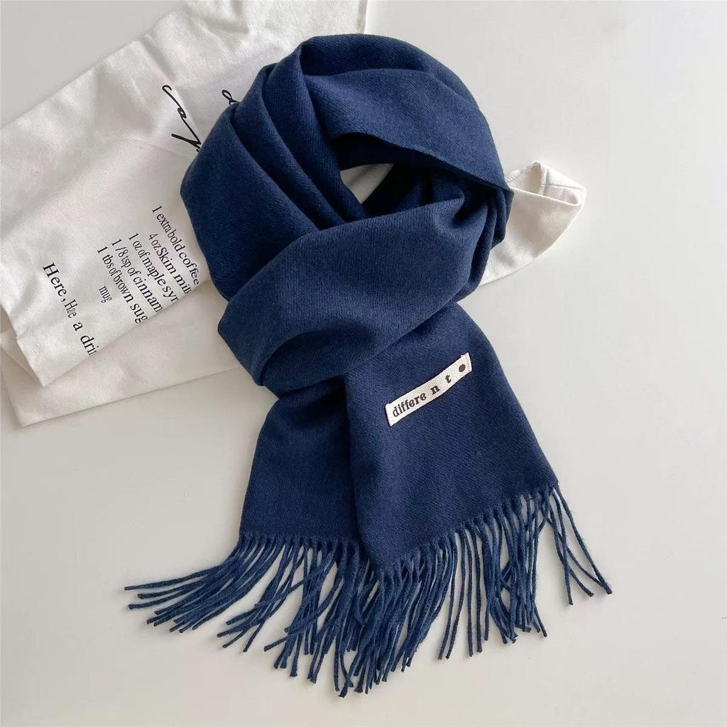 Unisex Ciepły Długi Szalik: Wszechstronny szal w jednolitym kolorze na jesień i zimę