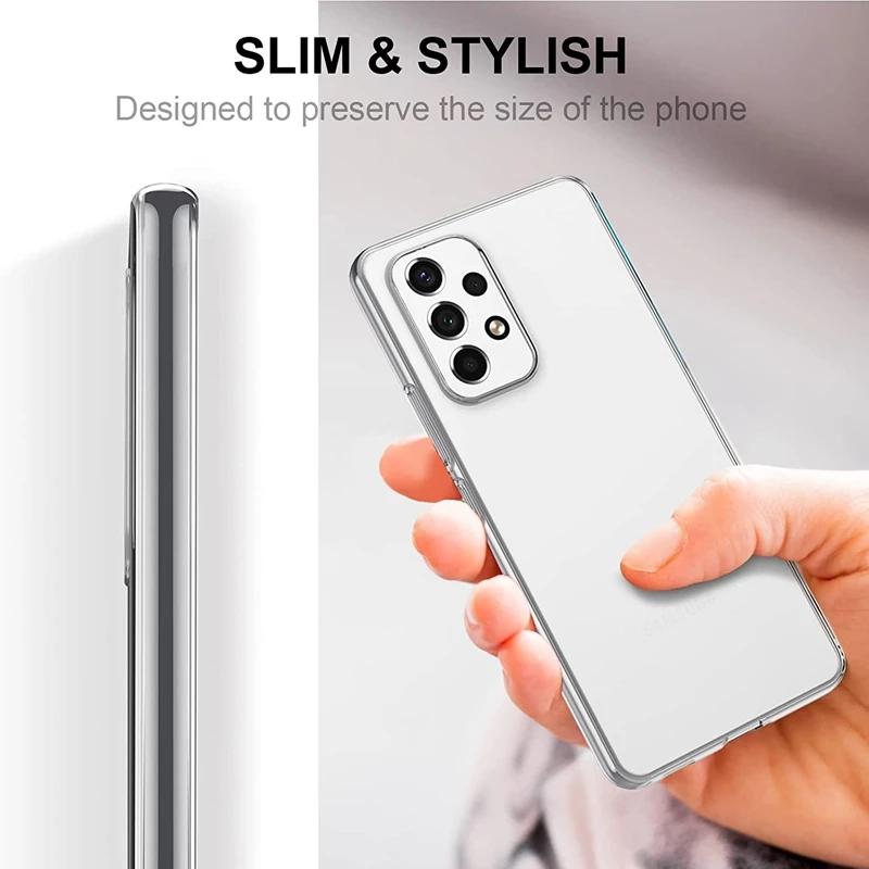 Husă Transparentă Moale din Silicon Rezistentă la Șocuri de Lux pentru Samsung Galaxy A53 A33 A73 A23 A22S A52S M23 M13 M32 4G 5G Capac Spate Telefon Transparent