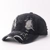 Autumn Personalized Ripped Denim Baseball Cap Trendy European and American Water Fashion Graffiti Sunshade Cap Spot
