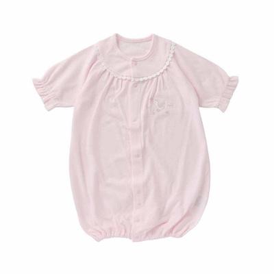 Cream De Coco In with Tucked Jacquard Jersey and Duck Crotch Baby Clothes 64501 Sizes [Made Japan] Two-Way All-in-One Embroidery, Spring/Summer