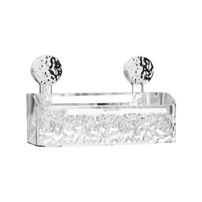 Dusch-Saugnapf-Regalkorb, helles Gletschermuster, eine Sekunde Installation, Badezimmer-Organizer, Aufbewahrung, drehbar zum Saugen, Entfernen