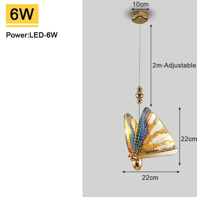 Butterfly Indoor LED Pendant Lights Chandelier Lamps for Kitchen Bedroom Living Room Hanging Lighting Fixtures for Corridor