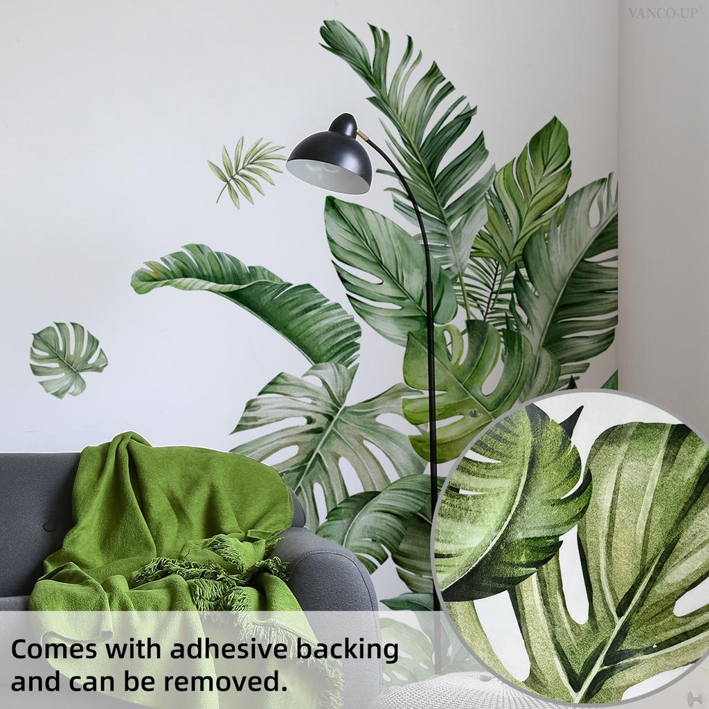 Green Plant Wall Sticker Creative Nordic Stickers Living Room Sofa Bedroom Background Wall Decor Self-Adhesive House Decoration