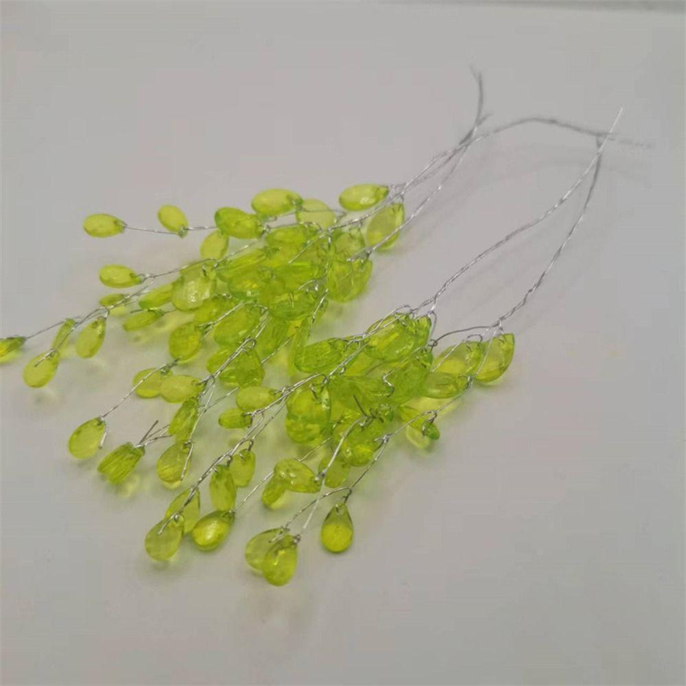 50PCS Craft Decoration Crystal Bud Branches Wedding Party Bridal Tiara Artificial Bouquet For Home DIY Crystal Flower Water Drop