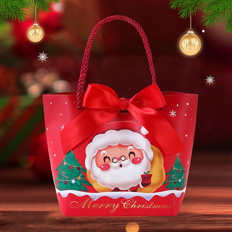 Christmas Party Gift Bag With Portable Rope Xmas Gift For Cookie Candy Merry Christmas Packaging Supplies