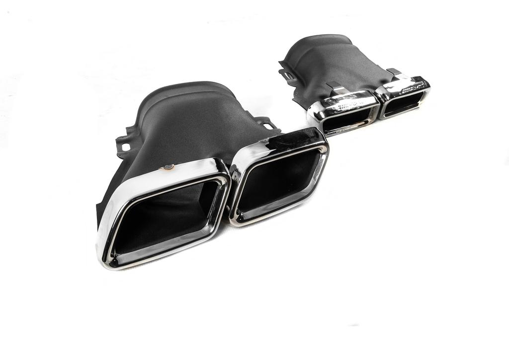 Задний диффузор с насадками Silver (для AMG/AMG-Line, Дизайн E63 2016-2020) для Mercedes E-сlass W213