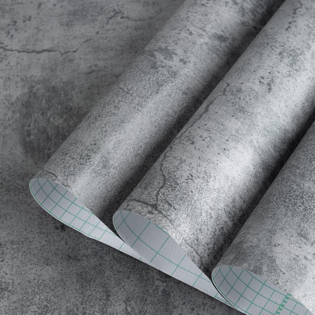 TOTIO Wallpaper Concrete Cutting Sheet Gray Remake Sheet Concrete Style Wallpaper Sticker Removable Stylish Thick 60CM X 9M Self Adhesive Waterproof