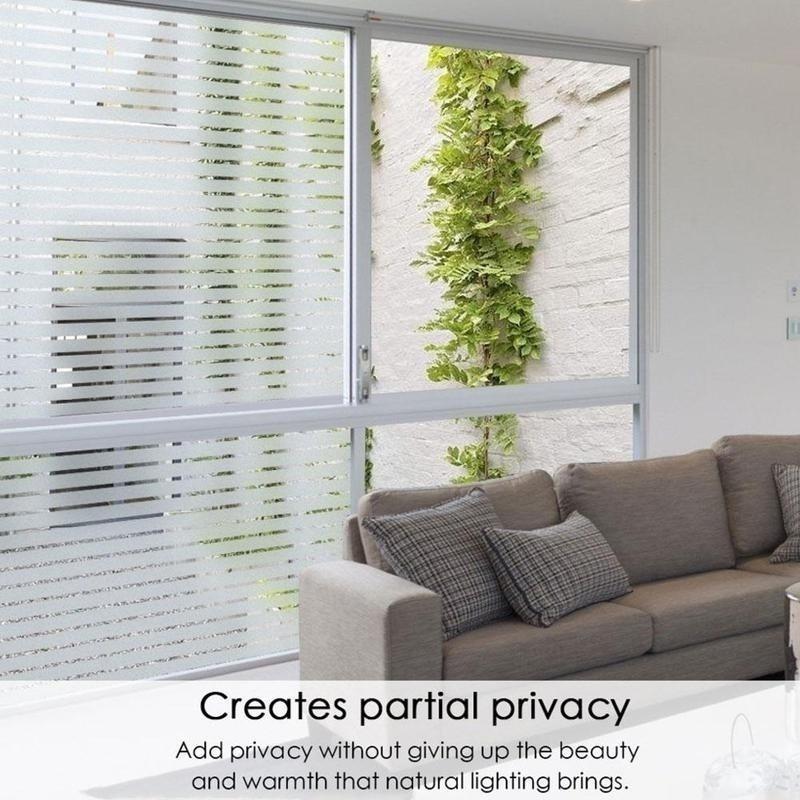 Frosted Stripes Window Film Wall Sticker Window Stickers Window Decals Electrostatic Glass Film 3 Size