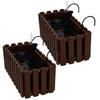 Flowerpot Balcony Box For Balustrade Terrace Flowers Brown 40Cm 2 Pcs