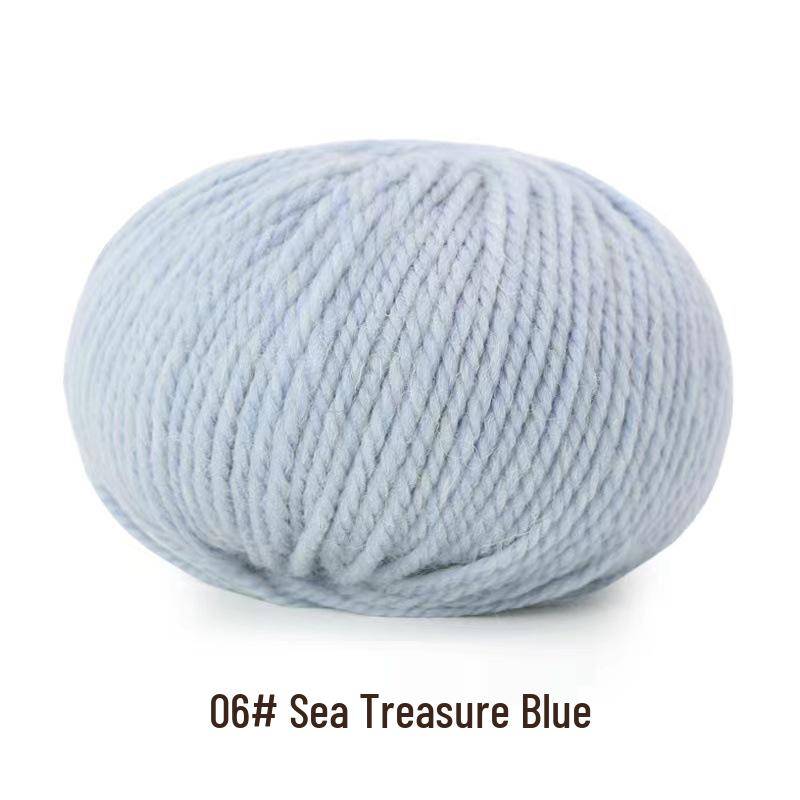Yak Down 3-Strand Wool Yarn for Hand-Knitted Medium-Thick Sweaters, Cardigans, Scarves, and Hats