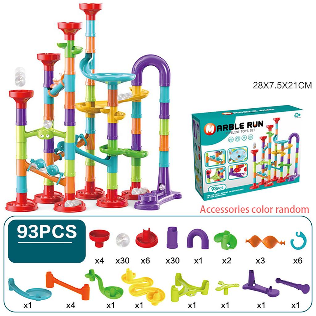 Children'S Diy Montessori Toy Puzzle Track Block Children'S Building Assembly Maze Ball Roller Toy Family Interactive Game Gift