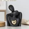 Couple Embracing Figurine Romantic Ceramic Love Embrace Figurine Modern Sculpture Aesthetic Couple Figurines Room Decor