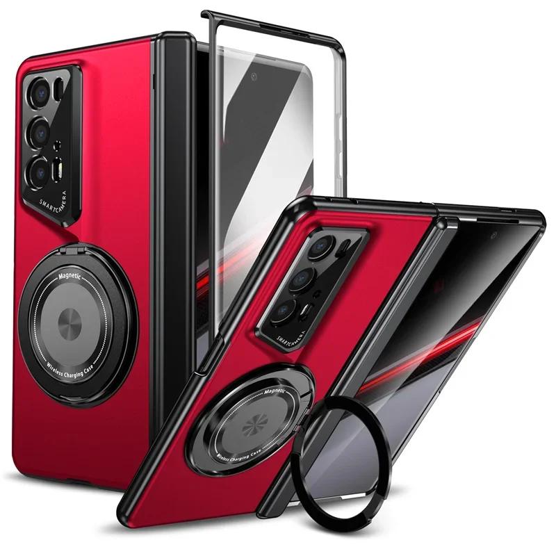 Magnetic Hinge Holder Phone Case for Honor Magic V2 RSR VS3 V3 V5 Screen Glass All Inclusive Folding Stand Shockproof Cover